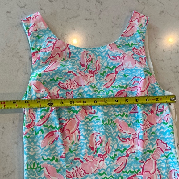 Lilly Pulitzer Pink & Turquoise Lace Up Dress with Lobster Print Women’s Size 4 - Picture 10 of 12